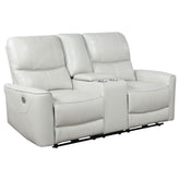 Tampa Furniture Outlet - Coaster - Greenfield Upholstered Power Reclining Loveseat Dove Grey - 610262P