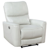 Tampa Furniture Outlet - Coaster - Greenfield Upholstered Power Recliner Chair Dove Grey - 610263P