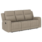 Tampa Furniture Outlet - Coaster - Brentwood Upholstered Motion Reclining Sofa Taupe - 610281