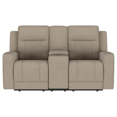 Brentwood Upholstered Motion Reclining Loveseat Taupe