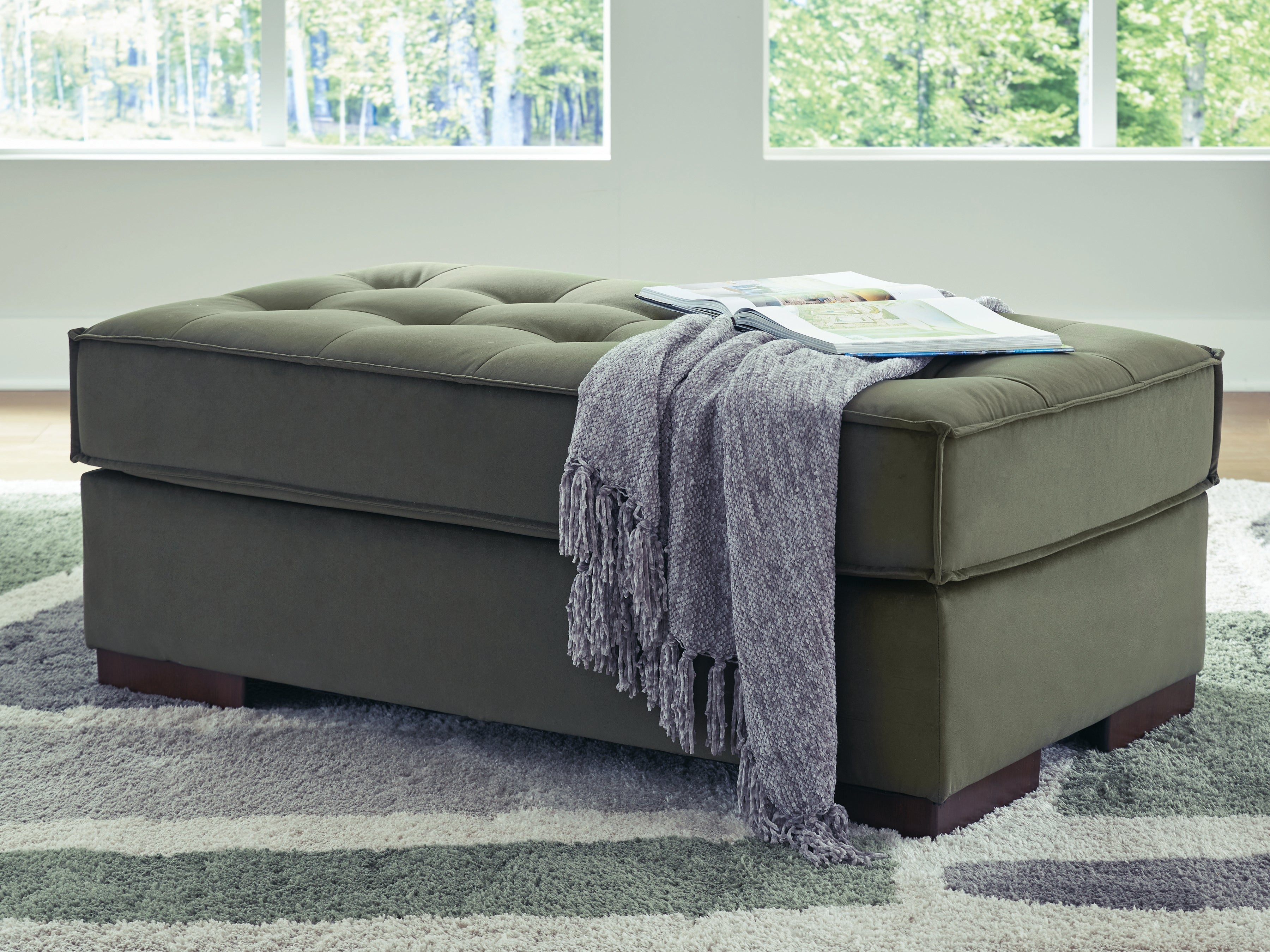 Tampa Furniture Outlet Lutz - Ashley Furniture - Caspian-Town Living Room - Oversized Accent Ottoman / Olive - PC6170208