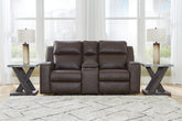 Tampa Furniture Outlet Lutz - Ashley Furniture - Lavenhorne Living Room - DBL Rec Loveseat w/Console / Umber - 6330694