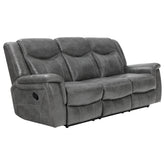 Tampa Furniture Outlet - Coaster - Conrad Upholstered Padded Arm Motion Sofa Grey - 650354
