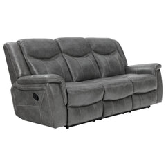 Tampa Furniture Outlet - Coaster - Conrad Upholstered Padded Arm Motion Sofa Grey - 650354