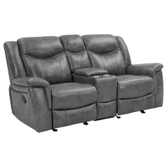 Tampa Furniture Outlet - Coaster - Conrad Upholstered Padded Arm Glider Loveseat Grey - 650355