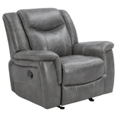 Tampa Furniture Outlet - Coaster - Conrad Upholstered Padded Arm Glider Recliner Grey - 650356