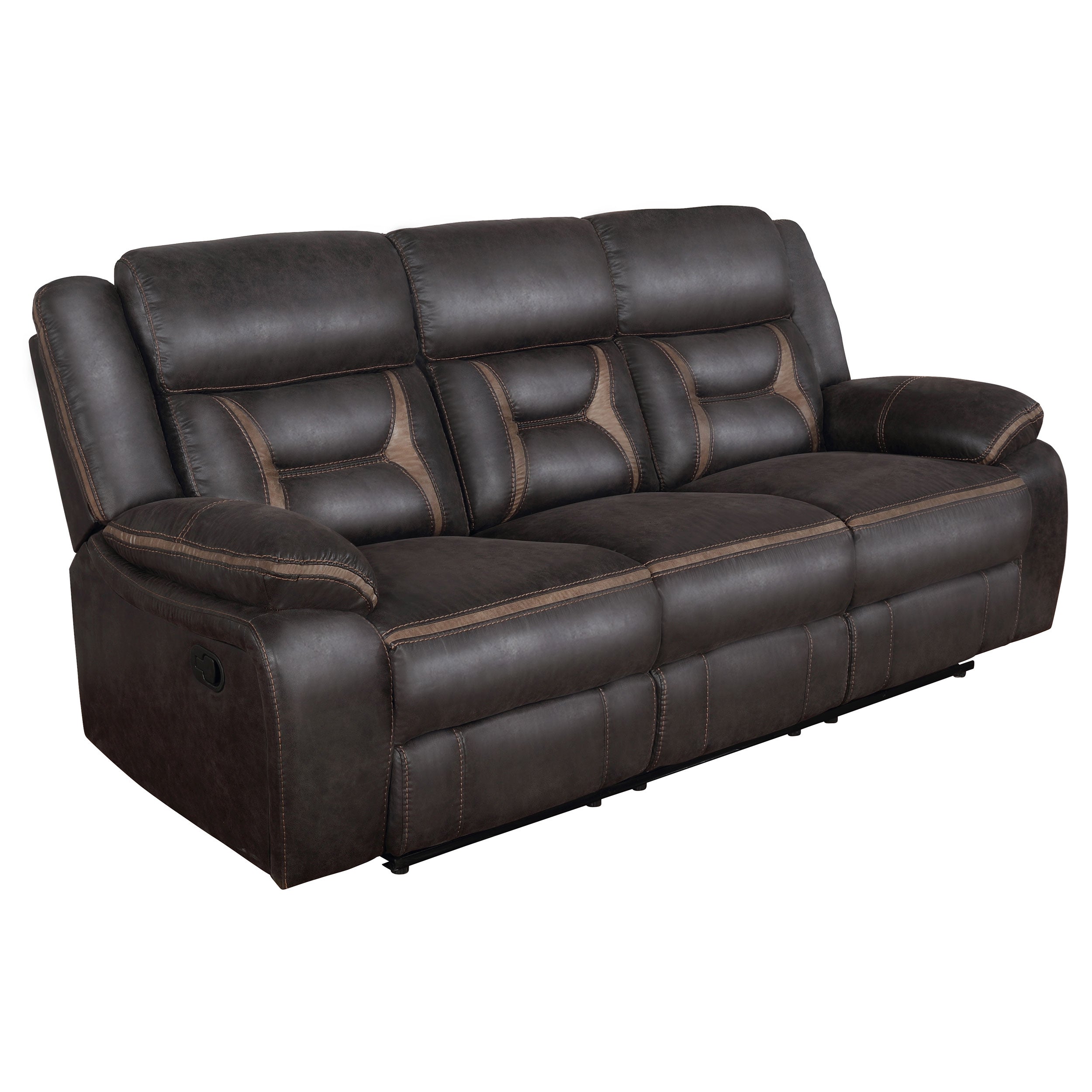 Tampa Furniture Outlet - Coaster - Greer Upholstered Motion Reclining Sofa Brown - 651354