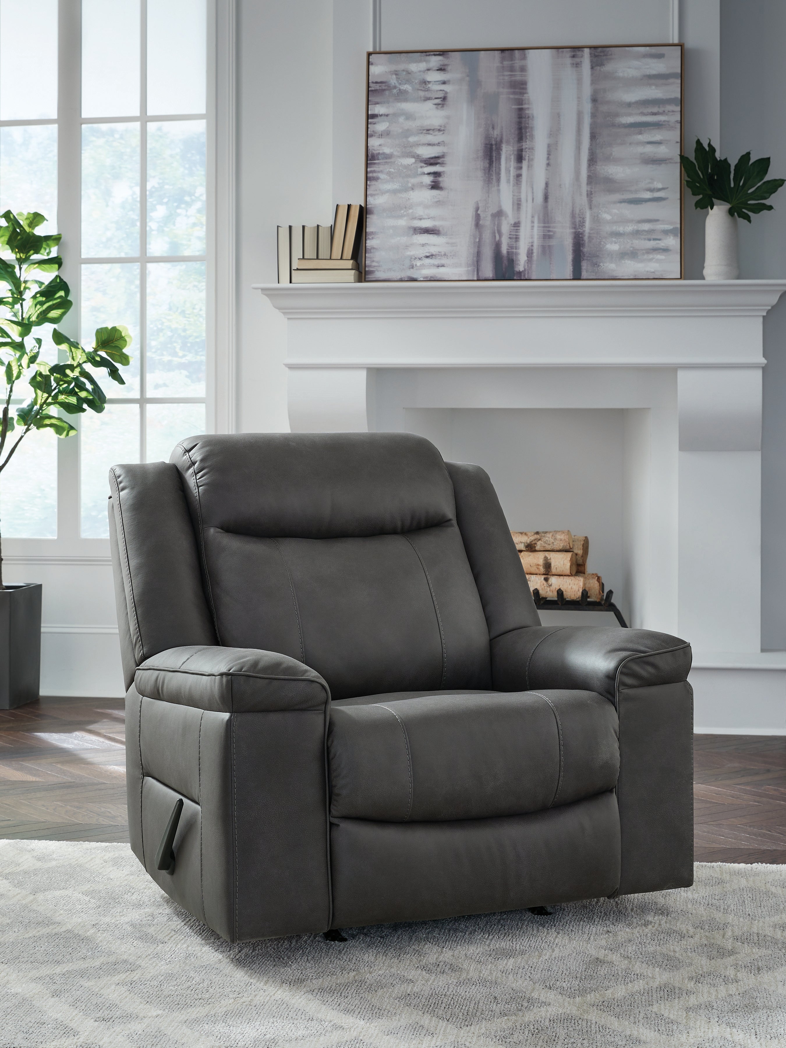 Tampa Furniture Outlet Lutz - Ashley Furniture - Status Check Living Room - Rocker Recliner / Shadow - PC6530725