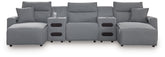 Tampa Furniture Outlet Lutz - Ashley Furniture - ModMax II Sectional - 5-Piece Power Reclining Sectional with Chaise / Salt and Pepper - 65906S15