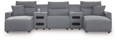 Tampa Furniture Outlet Lutz - Ashley Furniture - ModMax II Sectional - 5-Piece Power Reclining Sectional with Chaise / Salt and Pepper - 65906S15