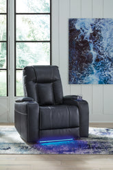Tampa Furniture Outlet Lutz - Ashley Furniture - Feazada Living Room - PWR Recliner/ADJ Headrest / Sapphire - 6620613