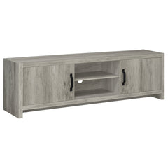 Tampa Furniture Outlet - Coaster - Burke 2-door Engineered Wood 71-inch TV Stand Grey Driftwood - 701025