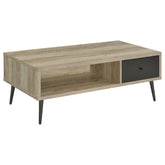 Tampa Furniture Outlet - Coaster - Welsh 1-drawer Engineered Wood Coffee Table Distressed Pine - 701038