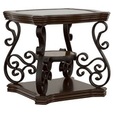 Tampa Furniture Outlet - Coaster - Laney 1-shelf Glass Top Square End Table Deep Merlot - 702447