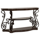 Tampa Furniture Outlet - Coaster - Laney Scrollwork Entryway Sofa Console Table Deep Merlot - 702449