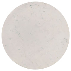 Aldis Round Marble Top Coffee Table White and Natural