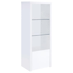 Tampa Furniture Outlet - Coaster - Jude 3-shelf Engineered Wood Media Tower High Gloss White - 704254