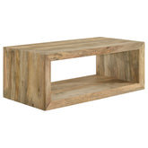 Tampa Furniture Outlet - Coaster - Benton Rectangular Solid Wood Coffee Table Natural - 704838