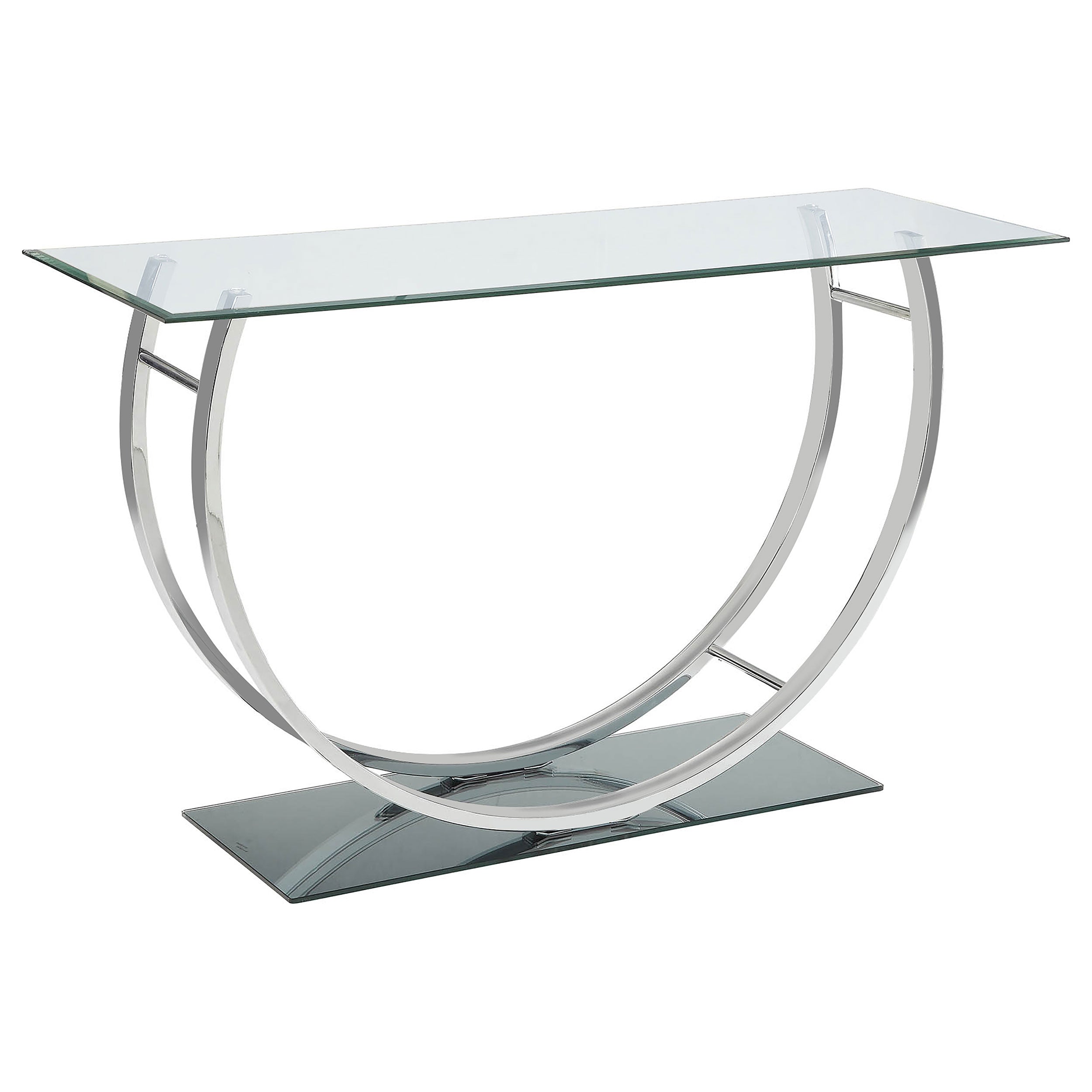 Tampa Furniture Outlet - Coaster - Danville U-shaped Glass Top Entryway Console Table Chrome - 704989