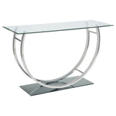 Tampa Furniture Outlet - Coaster - Danville U-shaped Glass Top Entryway Console Table Chrome - 704989
