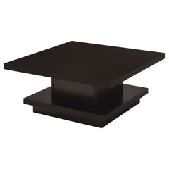 Tampa Furniture Outlet - Coaster - Reston Square Engineered Wood Coffee Table with Casters Cappuccino - 705168
