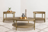 Tampa Furniture Outlet - Coaster - Arini 3-piece Round Coffee and End Table Set Sand Wash - 706188-S3