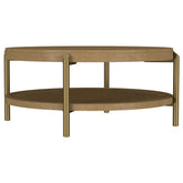 Tampa Furniture Outlet - Coaster - Arini Round Coffee Table With Storage Shelf Sand Wash - 706188