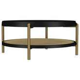 Tampa Furniture Outlet - Coaster - Arini Round Coffee Table With Storage Shelf Black - 706198