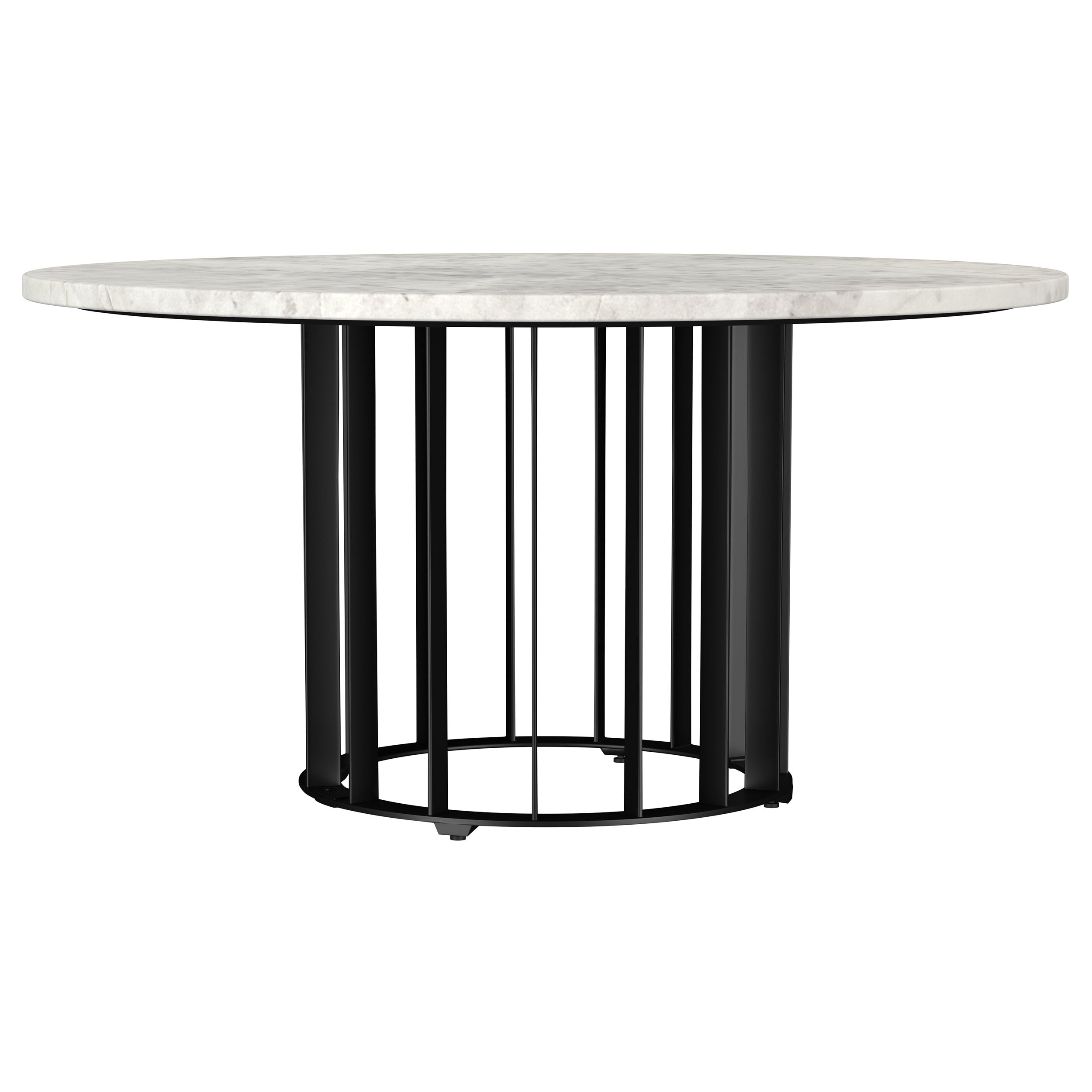 Tampa Furniture Outlet - Coaster - Haven Round Genuine White Marble Top Coffee Table Black - 706208