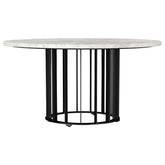Tampa Furniture Outlet - Coaster - Haven Round Genuine White Marble Top Coffee Table Black - 706208