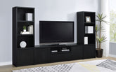 Tampa Furniture Outlet - Coaster - Winfield 3-piece Entertainment Center 78-inch TV Stand Black - 706223-SET