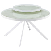 Tampa Furniture Outlet - Coaster - Briggs Round Marble Printed Glass Top Coffee Table White - 706258