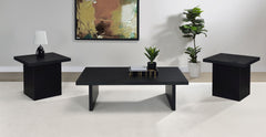 Tampa Furniture Outlet - Coaster - Max 3-piece Rectangular Coffee and End Table Set Black - 706278-S3