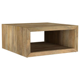 Tampa Furniture Outlet - Coaster - Benton Square Solid Mango Wood Coffee Table Natural - 706838