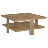 Tampa Furniture Outlet - Coaster - Dawn Square Engineered Wood Coffee Table Mango Brown - 707718