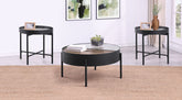Tampa Furniture Outlet - Coaster - Ozella 3-piece Round Coffee and End Table Set Sandy Black - 707898-S3