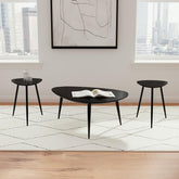 Tampa Furniture Outlet - Coaster - Odessa 3-piece Triangular Coffee and End Table Set Black - 707918-S3