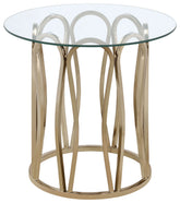 Tampa Furniture Outlet - Coaster - Monett Round Glass Top Side End Table Chocolate Chrome - 708057