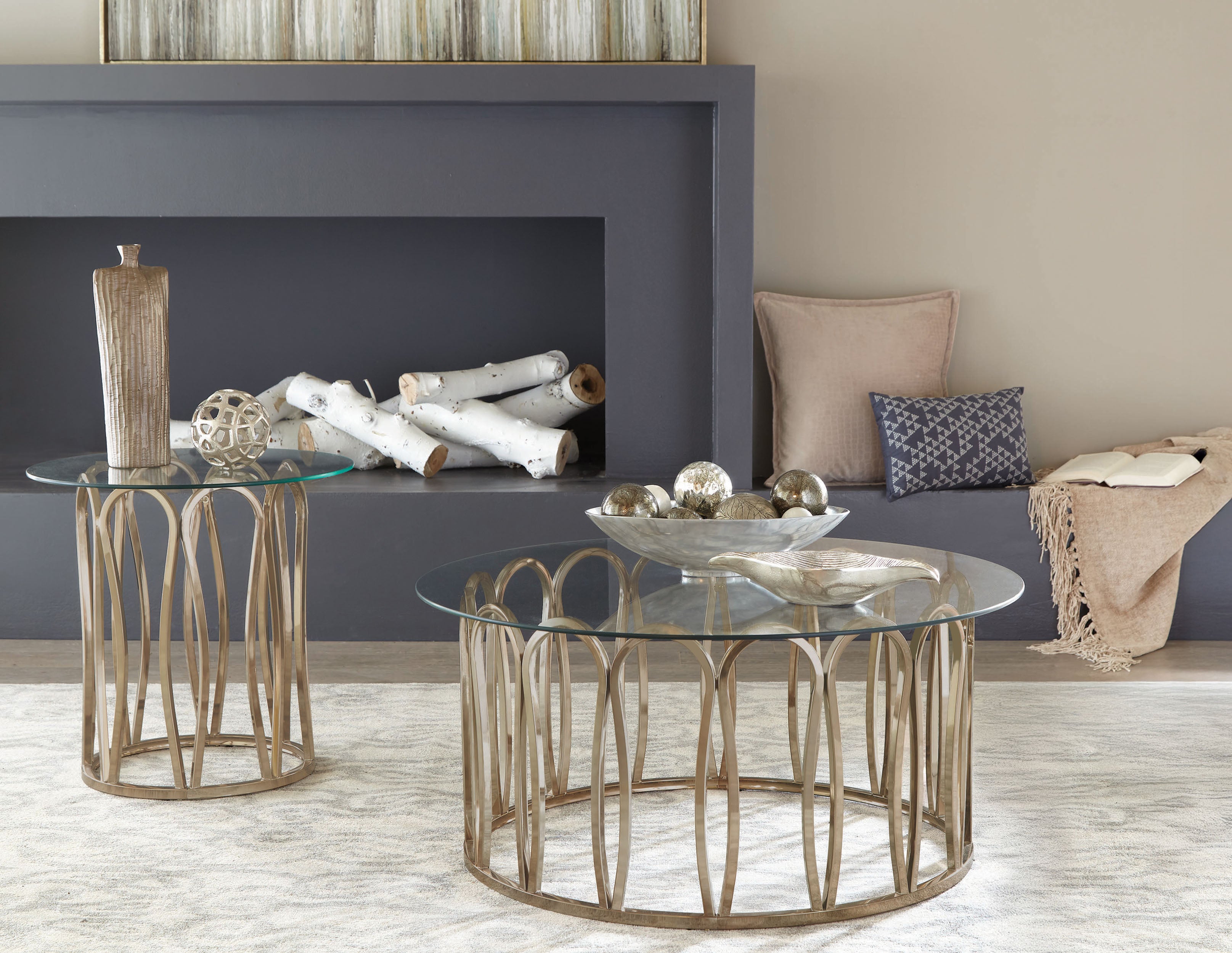 Tampa Furniture Outlet - Coaster - Monett 2-piece Coffee and End Table Set Chocolate Chrome - 708058-S2