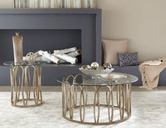 Tampa Furniture Outlet - Coaster - Monett 2-piece Coffee and End Table Set Chocolate Chrome - 708058-S2