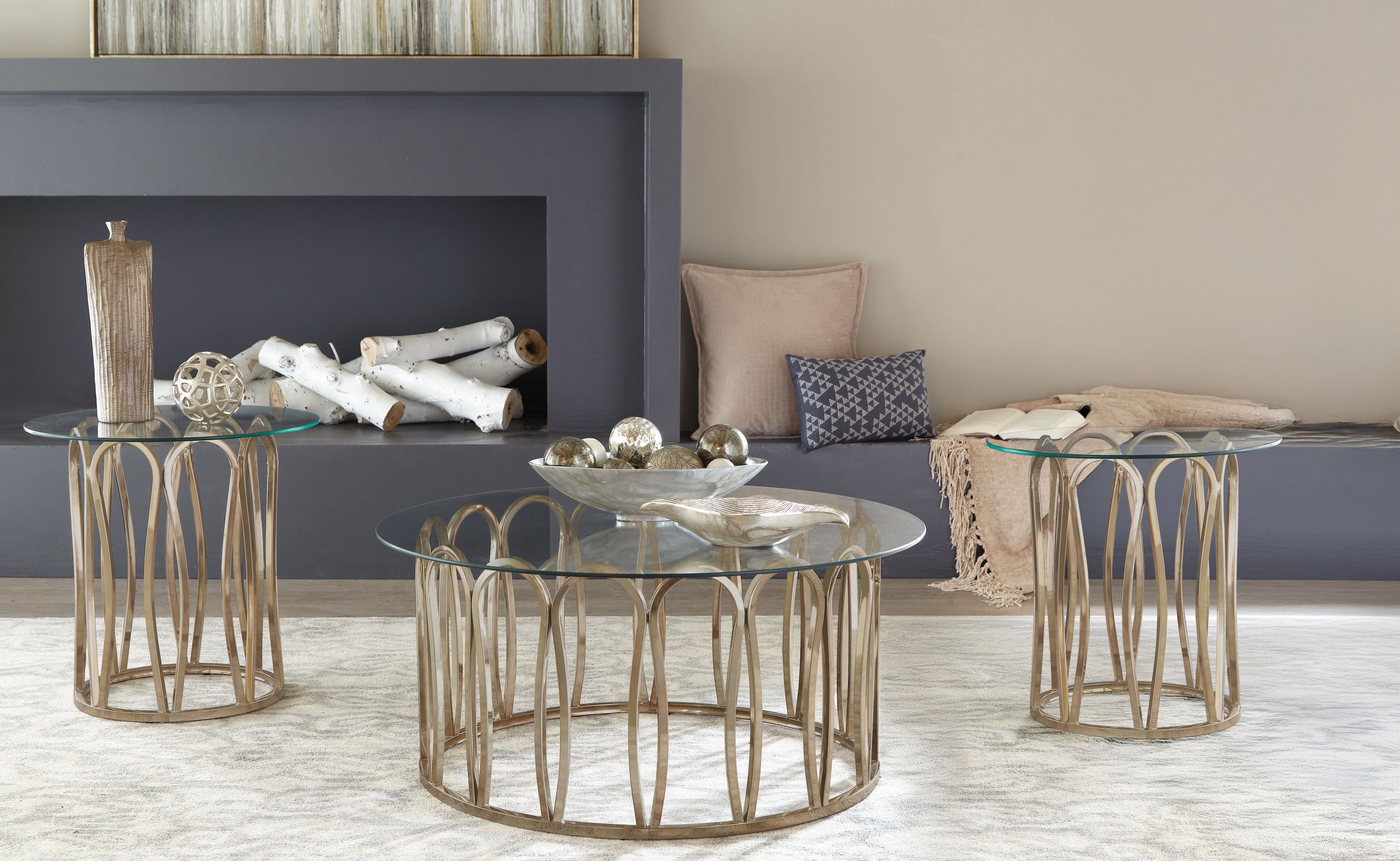 Tampa Furniture Outlet - Coaster - Monett 3-piece Coffee and End Table Set Chocolate Chrome - 708058-S3