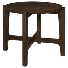 Tampa Furniture Outlet - Coaster - Cota Round Solid Wood End Table Dark Brown - 708287