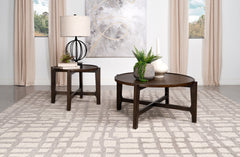 Tampa Furniture Outlet - Coaster - Cota 2-piece Solid Wood Coffee and End Table Set Dark Brown - 708288-S2