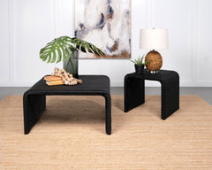 Tampa Furniture Outlet - Coaster - Cahya 2-piece Rattan Coffee and End Table Set Black - 708518-S2