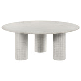 Tampa Furniture Outlet - Coaster - Astoria Round Genuine Marble Coffee Table White - 709668