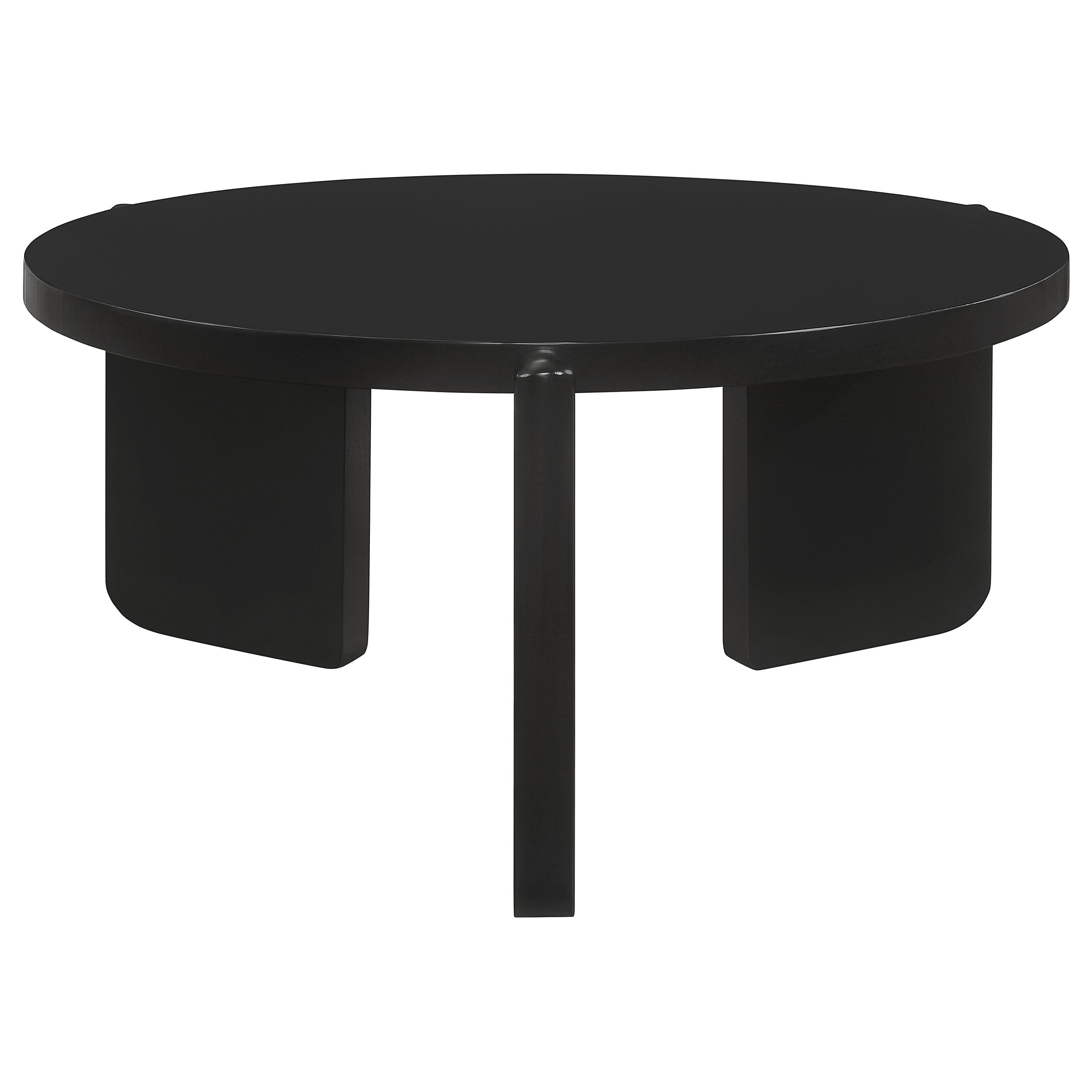Tampa Furniture Outlet - Coaster - Cordova Round Solid Wood Coffee Table Black - 709678