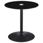 Tampa Furniture Outlet - Coaster - Ganso Round Metal End Table With Tempered Glass Top Black - 709687