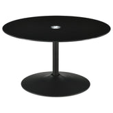 Tampa Furniture Outlet - Coaster - Ganso Round Metal Coffee Table With Tempered Glass Top Black - 709688