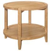 Tampa Furniture Outlet - Coaster - Camillo Round Solid Wood Side End Table Maple Brown - 709697