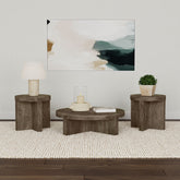 Tampa Furniture Outlet - Coaster - Kinkaid 3-piece Solid Wood Coffee and End Table Set Brown - 710138-S3
